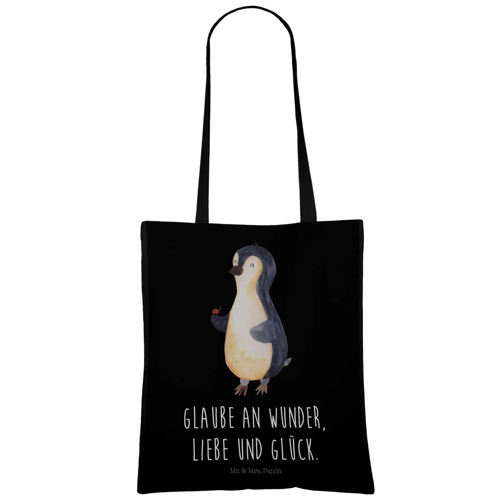 Tragetasche Pinguin Marienkäfer Stoffbeutel, Badetasche, Strandtasche, Schultertasche, Shopper, Einkaufstasche, Umhängetasche, Beutel, Tragetasche, Einkaufstüte, Laptoptasche, Beuteltasche, Tasche, Stofftasche, Jutebeutel, Jutetasche, Pinguin, Lebensfreude, Liebe, Glück, Marienkäfer, Wunder, Pinguine, Freude