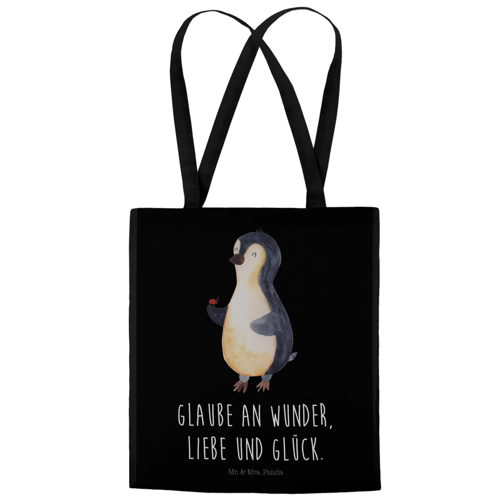 Tragetasche Pinguin Marienkäfer Stoffbeutel, Badetasche, Strandtasche, Schultertasche, Shopper, Einkaufstasche, Umhängetasche, Beutel, Tragetasche, Einkaufstüte, Laptoptasche, Beuteltasche, Tasche, Stofftasche, Jutebeutel, Jutetasche, Pinguin, Lebensfreude, Liebe, Glück, Marienkäfer, Wunder, Pinguine, Freude