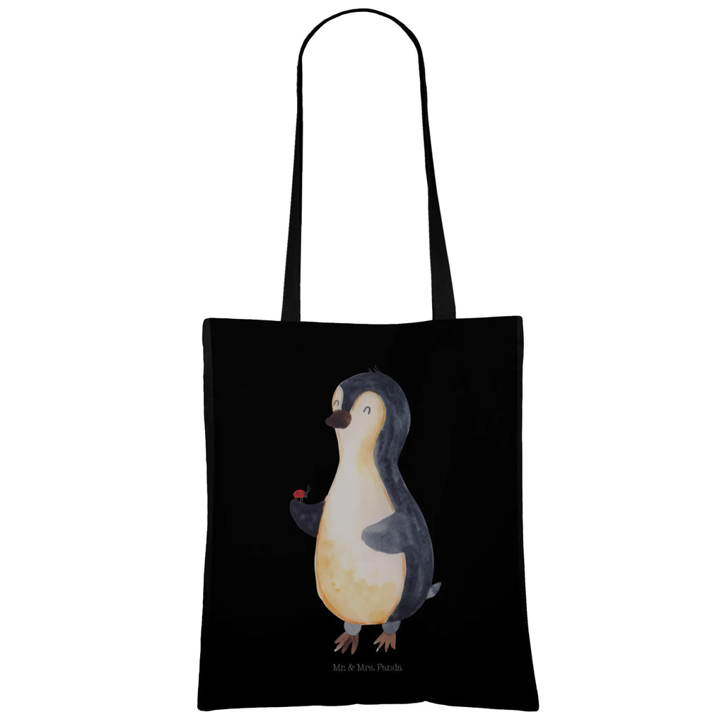 Tragetasche Pinguin Marienkäfer Stoffbeutel, Badetasche, Strandtasche, Schultertasche, Shopper, Einkaufstasche, Umhängetasche, Beutel, Tragetasche, Einkaufstüte, Laptoptasche, Beuteltasche, Tasche, Stofftasche, Jutebeutel, Jutetasche, Pinguin, Lebensfreude, Liebe, Glück, Marienkäfer, Wunder, Pinguine, Freude