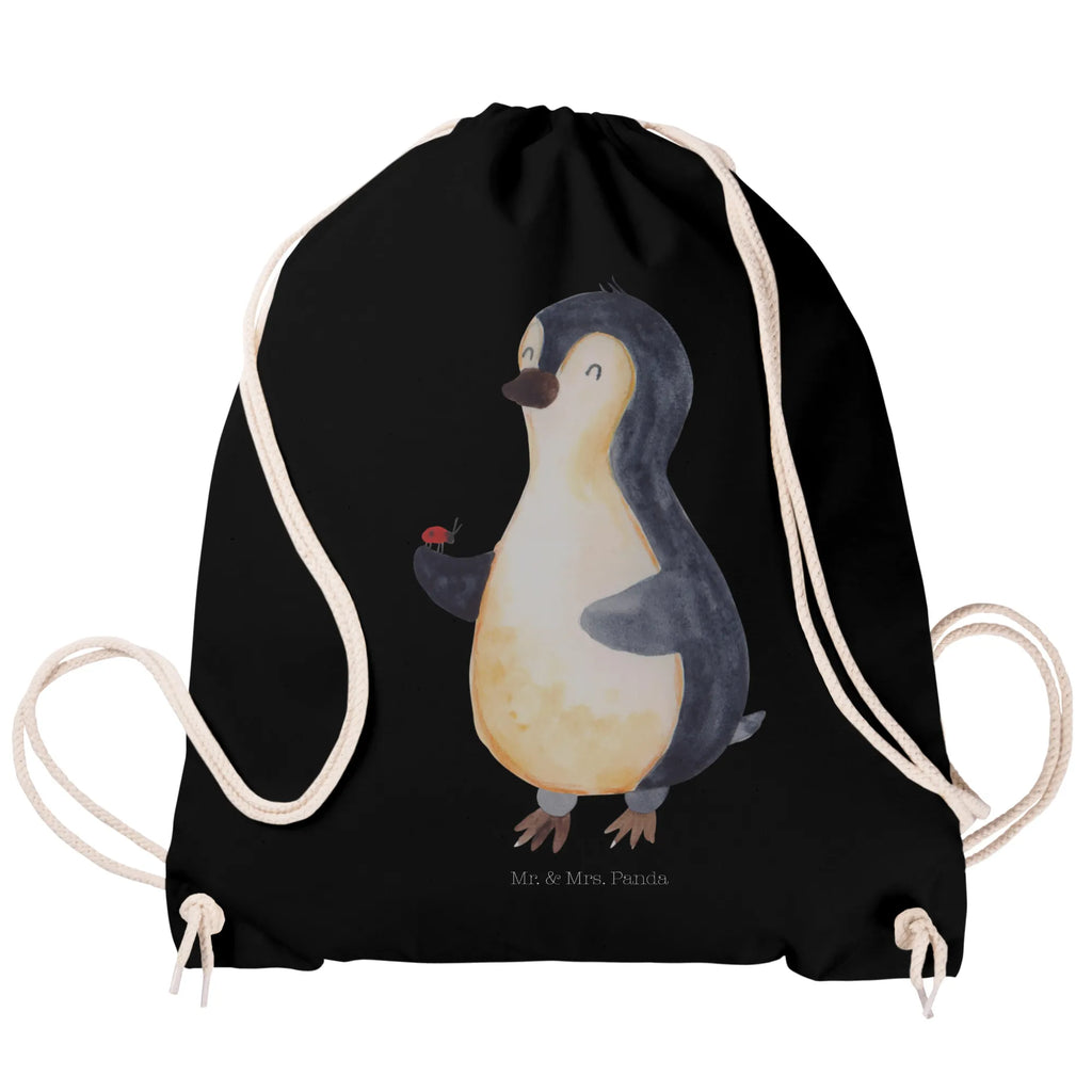 Drawstring bag Penguin ladybug sports bag, jute bag, hipster, carrier bag, gym bag, bag, Penguin, North Pole, Winter, Penguins, wonder, ladybird, joy of life, love, penguins, joy, happiness