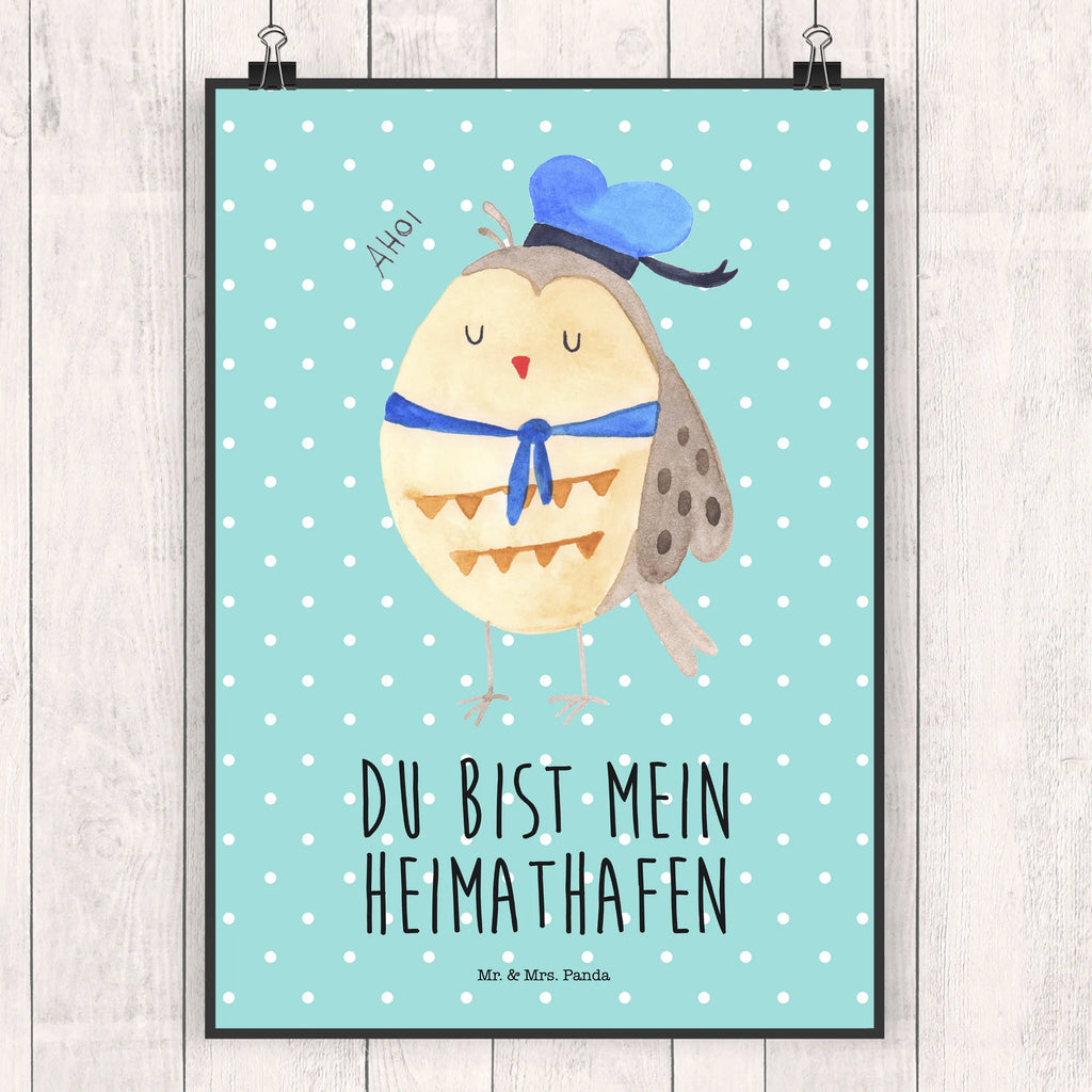 Plakat sowa Marynarz Wanddeko Bild, Wandschmuck, wanddeko, Poster, Bild für Wand, wandkunst, grafikposter, Wandbild, Posterdruck, kunstposter, Wanddekoration, Wandposter, Designposter, Deko Bild, Plakat, kunst für die wand, Mr. & Mrs. Panda Poster, wanddruck, Kunstdruck, kunstdruck poster, drucke, Bild, Eule, Freundin, Seefahrer, Owl, Matrose, Heimathafen, Ehe, Wortspiel Lustig, Eule Spruch, Hochzeitstag Geschenk, Eule Deko
