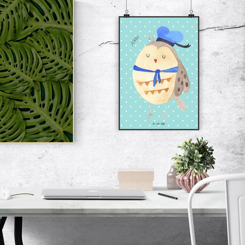 Plakat sowa Marynarz Wanddeko Bild, Wandschmuck, wanddeko, Poster, Bild für Wand, wandkunst, grafikposter, Wandbild, Posterdruck, kunstposter, Wanddekoration, Wandposter, Designposter, Deko Bild, Plakat, kunst für die wand, Mr. & Mrs. Panda Poster, wanddruck, Kunstdruck, kunstdruck poster, drucke, Bild, Eule, Freundin, Seefahrer, Owl, Matrose, Heimathafen, Ehe, Wortspiel Lustig, Eule Spruch, Hochzeitstag Geschenk, Eule Deko