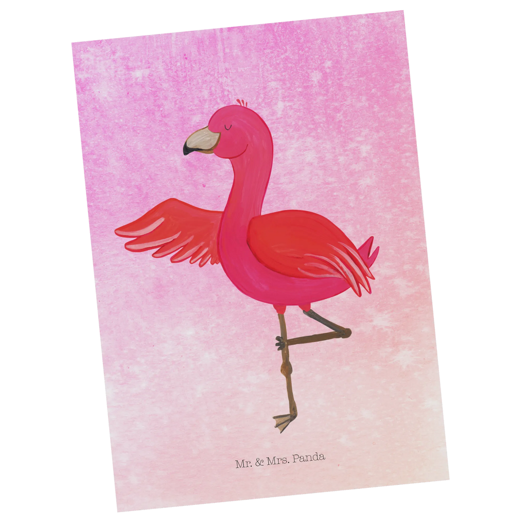 Pocztówka Flamingo joga einzelkarte, Fotokarte, Postkarten, Kunstkarten, Designkarte, Postkarte, spruchkarte, Grußkarte, Motivkarte, bildkarte, Ansichtskarten, kunstkarte, Ansichtskarte, Flamingo, Aufregen, Yoga-Übung, Namaste, Vogel, Ärger, Achtsamkeit, Tiefenentspannung, Entspannung, Yoga