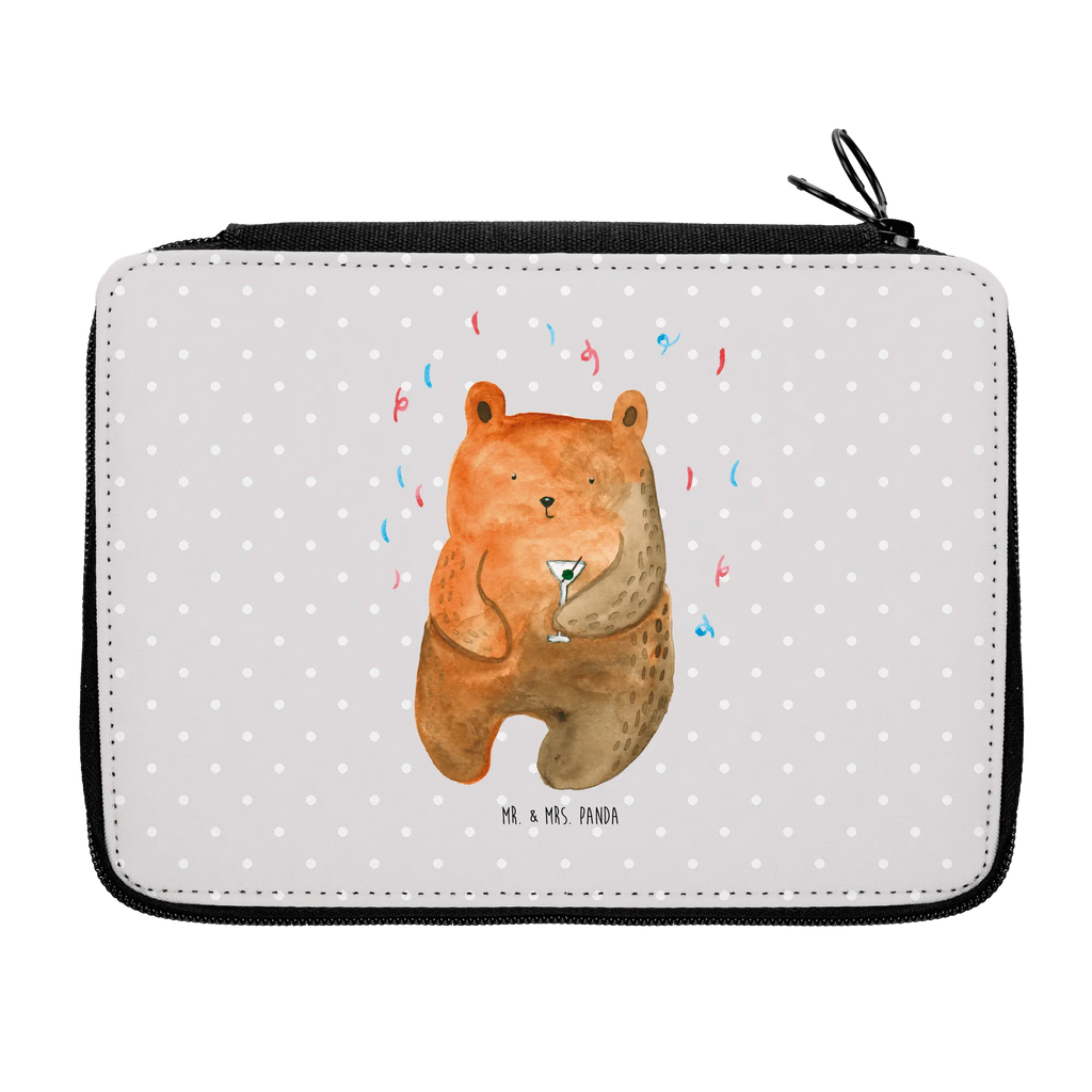 Federmappe Bär Party Stifterolle, Büro Stifte Etui, Federmäppchen, Stiftetasche, Geschenk, Federmappe, Grundschule, Einschulung, Kind, Schüler, Federmappe Einschulung, Bestückte Federmappe, Federmäppchen bedruckt, Kinder Federmappe, Schule, Schülerin, Stifte Etui, Motiv, Bär, Teddy, Teddybär, Mitbringsel, Lustig, Feiern, Gute Laune, Geburtstagsgeschenk, Party, Geburtstag, Abfeiern