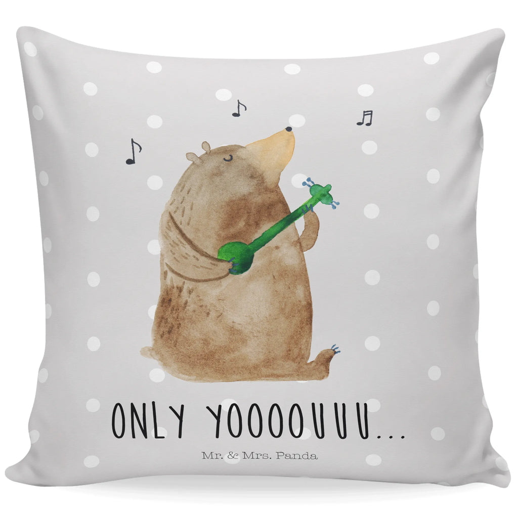 Cushion bear guitar 40 x 40, settee, Pillow, couch, sofa, fluffy, soft, pad, pillow case, pillows, cushion, 40x40, bed, bedroom, bear, teddy, teddy bear, cuddly toy