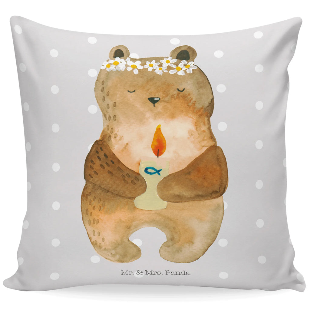 Cushion bear communion pillow case, sofa, 40x40, couch, pillows, soft, fluffy, bed, pad, settee, 40 x 40, Pillow, cushion, bedroom, bear, teddy, teddy bear, cuddly toy, catholic, communion, God's blessing, baptismal candle