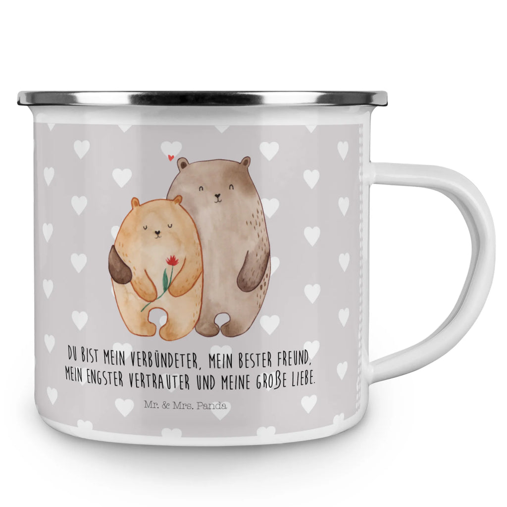 Kempingowy kubek emaliowany Miłość niedźwiedzi Miłość, partner, przyjaciel, przyjaciółka, mąż, żona, wesele, zaręczyny, prośba o rękę, prezent miłosny, rocznica, dzień ślubu