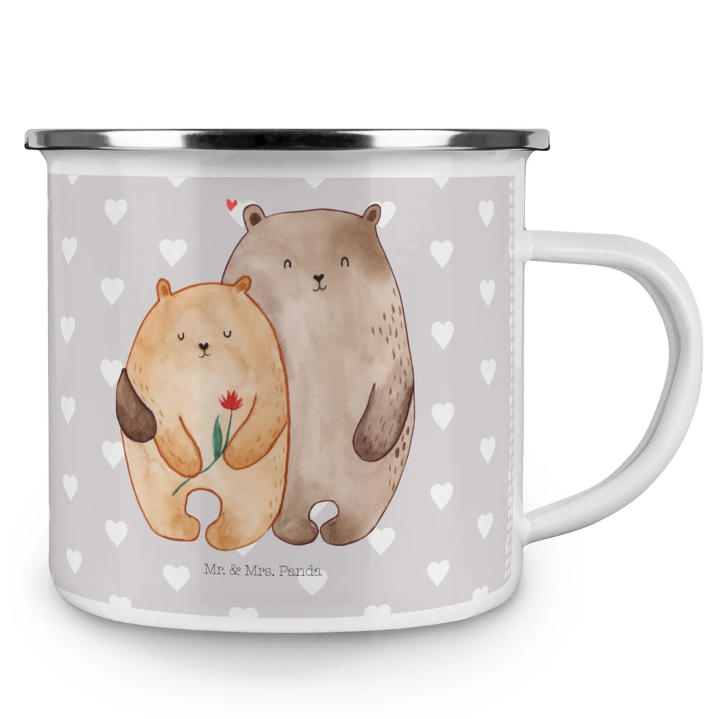 Kempingowy kubek emaliowany Miłość niedźwiedzi Miłość, partner, przyjaciel, przyjaciółka, mąż, żona, wesele, zaręczyny, prośba o rękę, prezent miłosny, rocznica, dzień ślubu