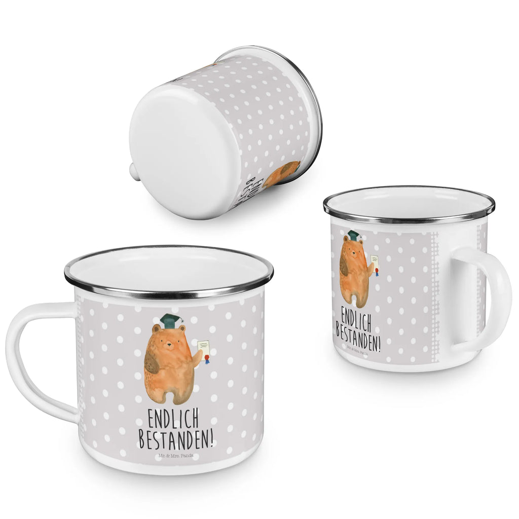 Enamel camping mug bear Test enamel mug, hiking mug, travel mug, camp coffee mug, lightweight camping mug, tin coffee cup, enamel camping cup, camping mug, adventure mug, bushcraft mug, backpacking mug, campfire mug, metal camping mug, camper mug, metal cup, stainless steel drinking cup, steel mug for camping, enamel drinking mug, outdoor cup, camping metal cup, bear, teddy, teddy bear, cuddly toy, diploma, certificate, degree, examinations, Abitur, examination passed