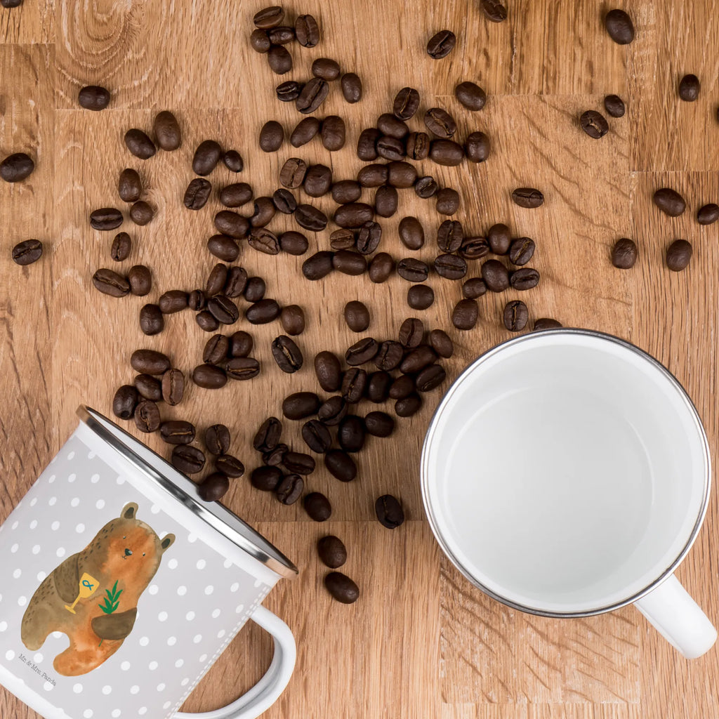 Enamel camping mug bear confirmation Pott, wandertasse, Campingtasse, emaillebecher, Becher, Reisebecher, metallbecher, Emaille Becher, Blechtasse, wanderbecher, Teebecher, Teetasse, reisetasse, Campingbecher, blechbecher, Emaille Tasse, Tasse Emaille, Trinkbecher, Kaffeebecher, Metalltasse, Kaffeetasse, becher emaille, Tasse, Emailletasse, Teddy, Bär, Teddybär, Gottesdienst, Konfirmation, Evangelisch, Kirche