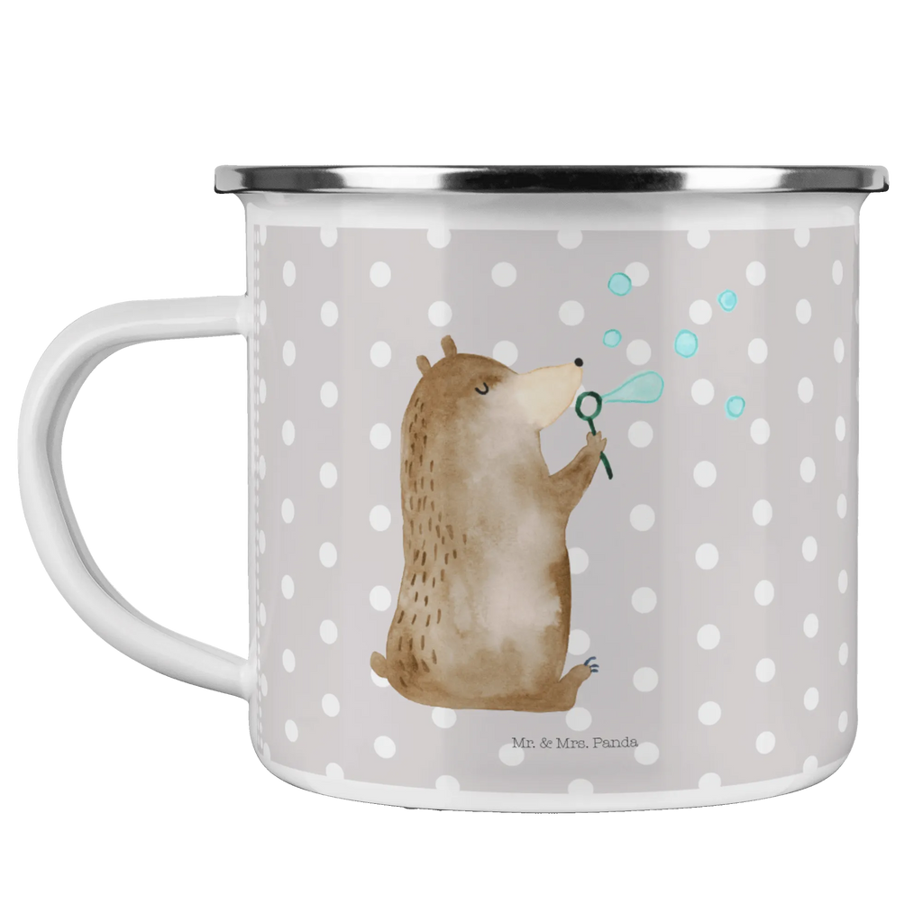 Enamel camping mug bear soap bubbles emaillebecher, Tasse Emaille, Becher, Pott, Tasse, Kaffeebecher, wanderbecher, metallbecher, wandertasse, Campingbecher, Blechtasse, Emaille Tasse, blechbecher, reisetasse, Emaille Becher, Emailletasse, Teetasse, Reisebecher, Campingtasse, Trinkbecher, Metalltasse, becher emaille, Teebecher, Kaffeetasse, Teddy, Bär, Teddybär, Seifenblasen Bär Lustig Sein Glücklich Traurig Happy