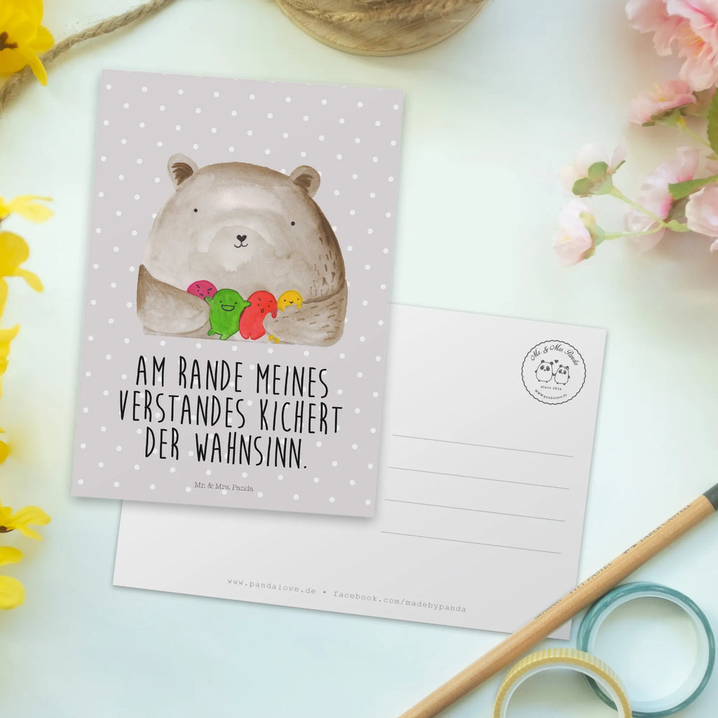 Postcard bear Feeling invitation, card, postcards, gift, letter, paper, gift card, Postcard, invitation card, bear, teddy, teddy bear, cuddly toy, Madness, Bear