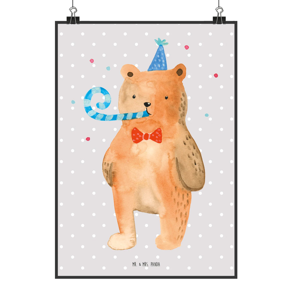 Plakat Niedźwiedź urodziny Posterdruck, Mr. & Mrs. Panda Poster, Designposter, Bild, grafikposter, Plakat, drucke, Wanddeko Bild, Poster, kunstdruck poster, Wandposter, Deko Bild, Kunstdruck, Wandschmuck, kunst für die wand, Wandbild, wandkunst, kunstposter, wanddruck, Bild für Wand, wanddeko, Wanddekoration, Teddybär, Bär, Teddy, Glückwunsch, Happy Birthday, Alles Gute, Geburtstag