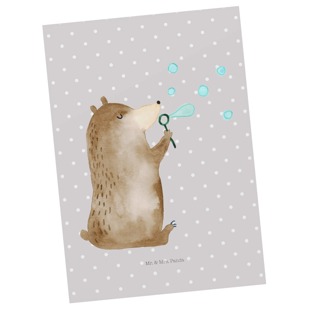 Postcard bear soap bubbles paper, gift card, postcards, card, invitation card, Postcard, invitation, gift, letter, bear, teddy, teddy bear, cuddly toy, Soap Bubbles Bear Funny Being Happy Sad Happy