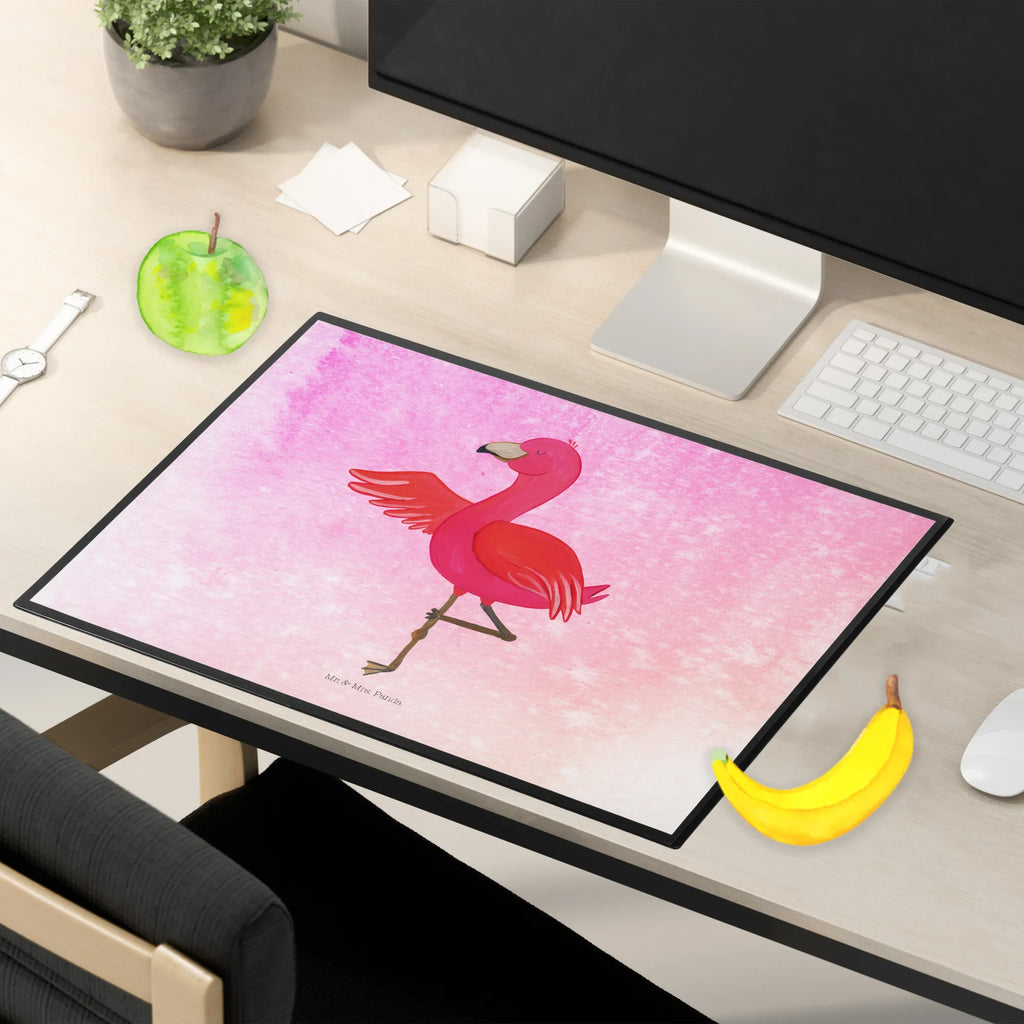 Podkładka na biurko Flamingo joga Bürobedarf, Schreibunterlage, Schreibtischauflage, Schreibtischunterlage Groß, Schreibtisch Unterlagen, Schreibwaren, Büroartikel, Flamingo, Yoga, Vogel, Tiefenentspannung, Achtsamkeit, Namaste, Aufregen, Ärger, Entspannung, Yoga-Übung