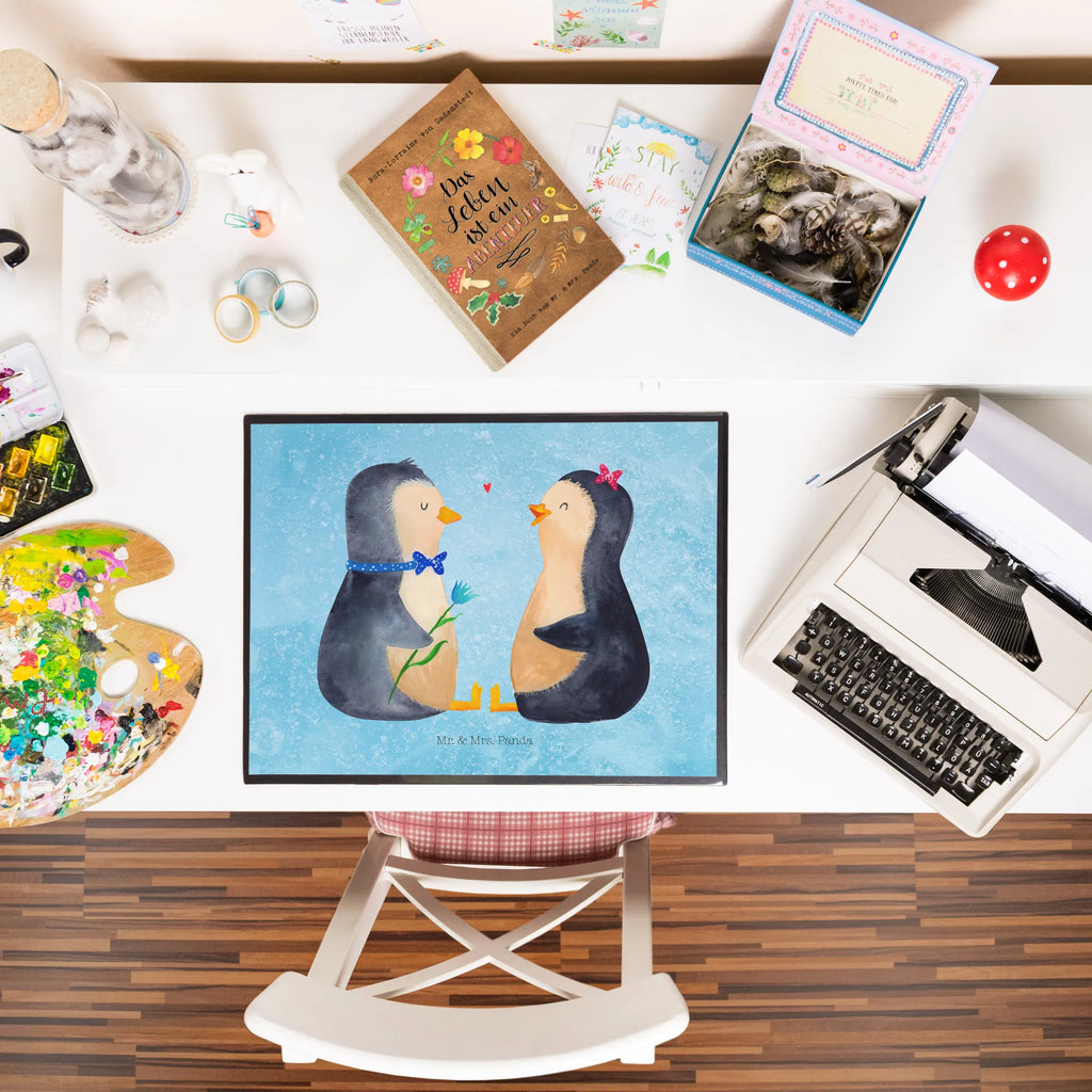 Podkładka na biurko Pingwin para Bürobedarf, Schreibtisch Unterlagen, Schreibunterlage, Schreibtischunterlage Groß, Schreibtischauflage, Schreibwaren, Büroartikel, Pinguin, Verlobung, Hochzeitsgeschenk, große Liebe, Liebe, Liebesgeschenk, Traumpaar, Liebesbeweis, Pinguine, Hochzeitstag, Liebespaar, Hochzeit, Jahrestag