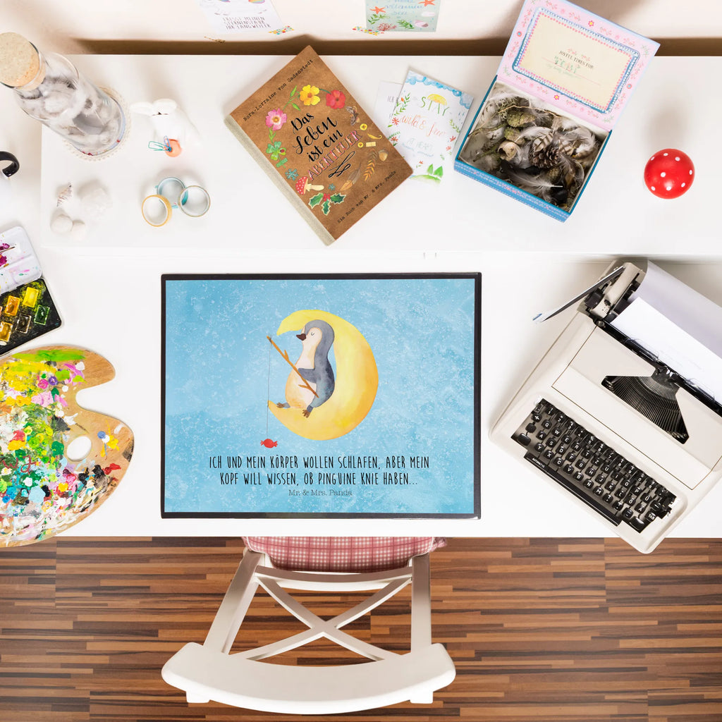 Schreibtischunterlage Pinguin Mond Schreibunterlage, Büroartikel, Schreibtischauflage, Schreibtischunterlage Groß, Schreibtisch Unterlagen, Schreibwaren, Bürobedarf, Pinguin, Nachtruhe, Pinguine, Einschlafen, Schlafstörungen, schlafen, Gästezimmer, Schlafzimmer, Spruch