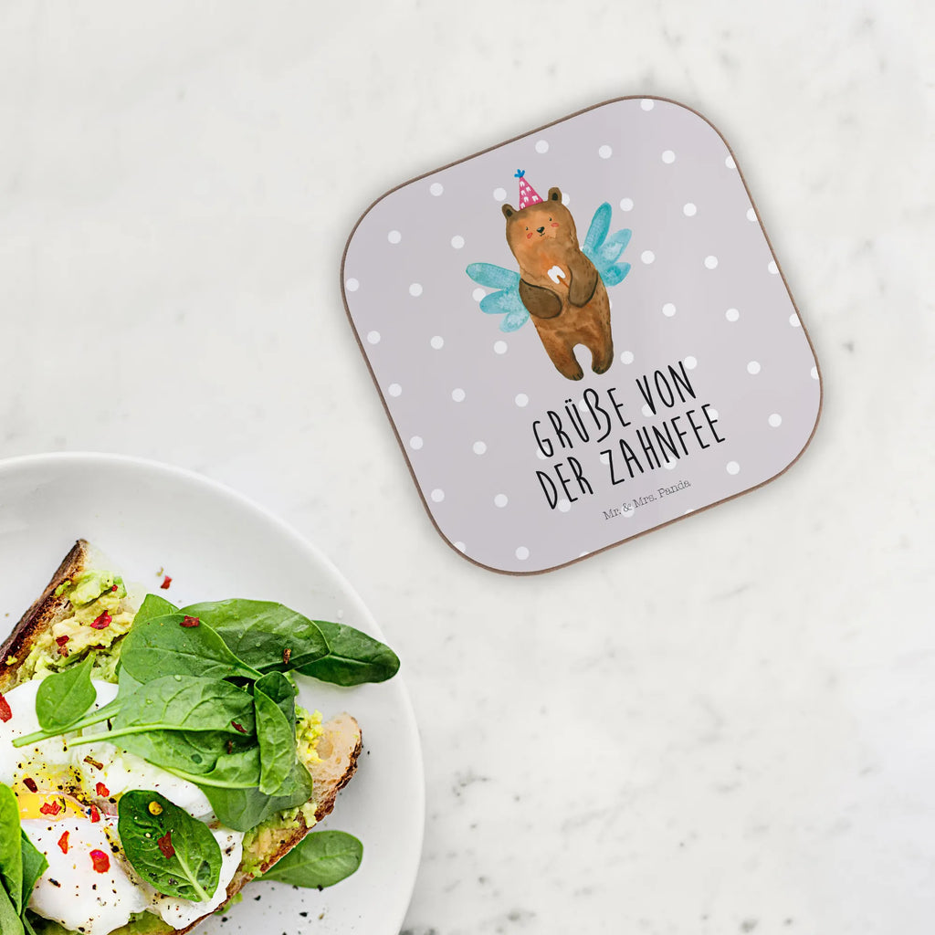 Square coaster bear tooth fairy breakfast, glass coasters, party, gifts, presents, Coasters, gift, bear, teddy, teddy bear, cuddly toy, first tooth, fairy, Tooth fairy, milk tooth