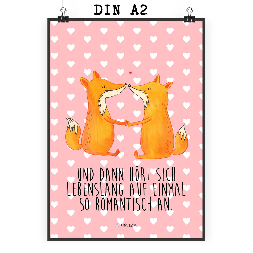 Poster Füchse Liebe Bild für Wand, wandkunst, Wandbild, Wandposter, Wanddekoration, Wanddeko Bild, kunstposter, kunstdruck poster, wanddeko, Kunstdruck, Poster, Posterdruck, Deko Bild, Bild, drucke, Designposter, Mr. & Mrs. Panda Poster, kunst für die wand, Wandschmuck, wanddruck, Plakat, grafikposter, Fuchs, Freundin, Ehemann, Füchse, Partner, Verlobte, Ehe, Ehefrau, Fox, Liebesbeweis, Liebespaar, Freund, Liebe, Paar