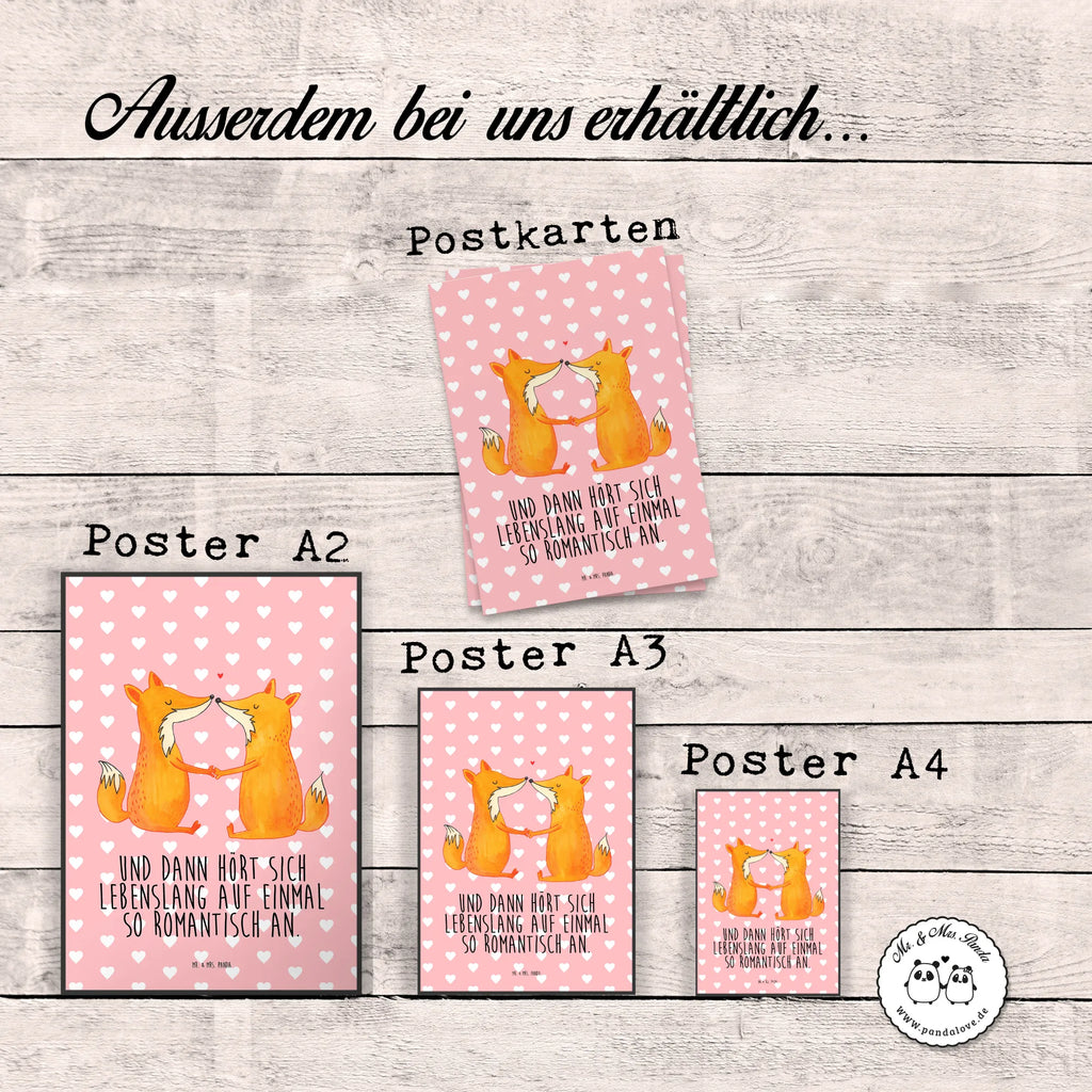 Poster Füchse Liebe Bild für Wand, wandkunst, Wandbild, Wandposter, Wanddekoration, Wanddeko Bild, kunstposter, kunstdruck poster, wanddeko, Kunstdruck, Poster, Posterdruck, Deko Bild, Bild, drucke, Designposter, Mr. & Mrs. Panda Poster, kunst für die wand, Wandschmuck, wanddruck, Plakat, grafikposter, Fuchs, Freundin, Ehemann, Füchse, Partner, Verlobte, Ehe, Ehefrau, Fox, Liebesbeweis, Liebespaar, Freund, Liebe, Paar