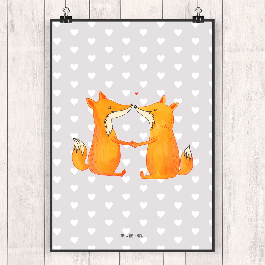 Poster Füchse Liebe Bild für Wand, wandkunst, Wandbild, Wandposter, Wanddekoration, Wanddeko Bild, kunstposter, kunstdruck poster, wanddeko, Kunstdruck, Poster, Posterdruck, Deko Bild, Bild, drucke, Designposter, Mr. & Mrs. Panda Poster, kunst für die wand, Wandschmuck, wanddruck, Plakat, grafikposter, Fuchs, Freundin, Ehemann, Füchse, Partner, Verlobte, Ehe, Ehefrau, Fox, Liebesbeweis, Liebespaar, Freund, Liebe, Paar