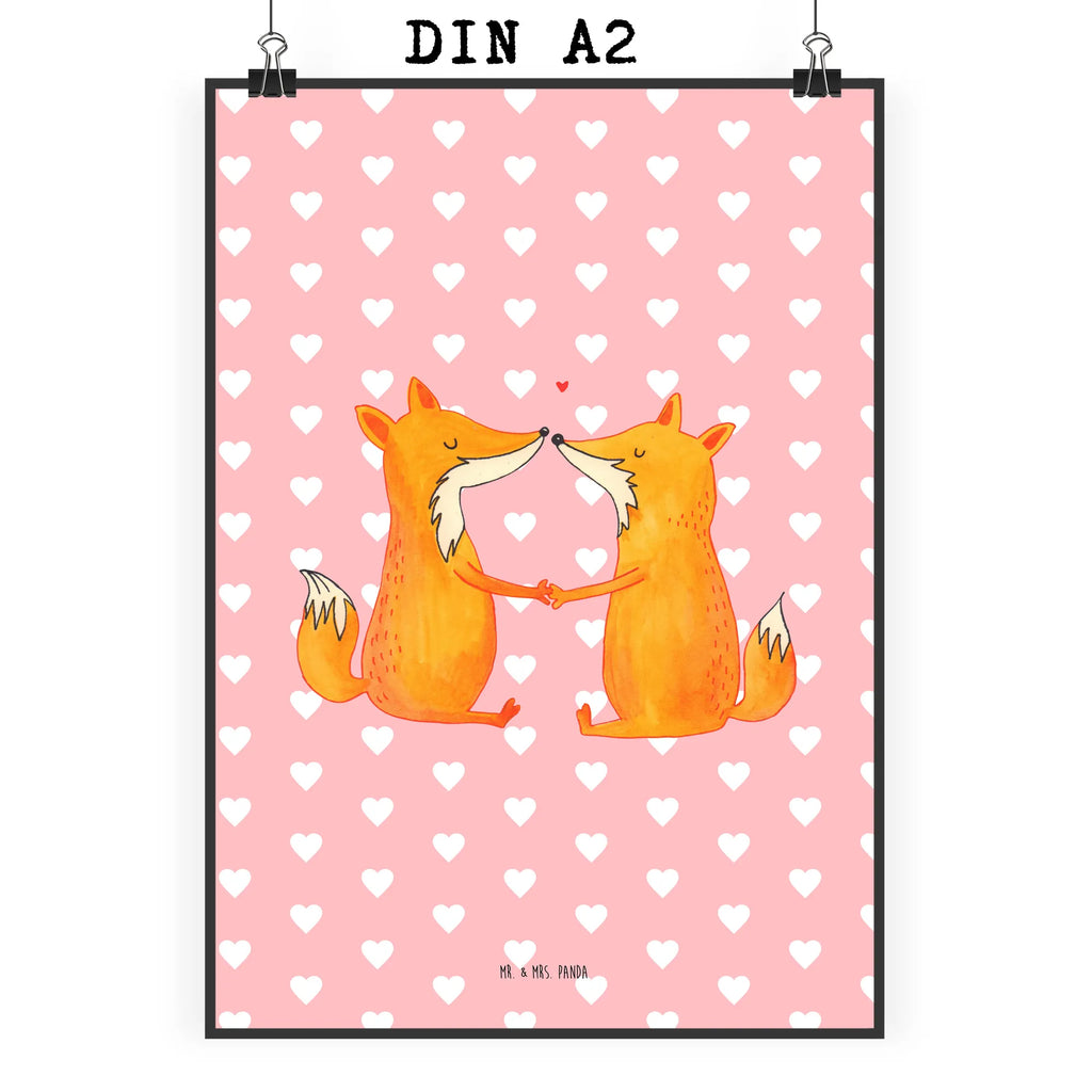 Poster Füchse Liebe Bild für Wand, wandkunst, Wandbild, Wandposter, Wanddekoration, Wanddeko Bild, kunstposter, kunstdruck poster, wanddeko, Kunstdruck, Poster, Posterdruck, Deko Bild, Bild, drucke, Designposter, Mr. & Mrs. Panda Poster, kunst für die wand, Wandschmuck, wanddruck, Plakat, grafikposter, Fuchs, Freundin, Ehemann, Füchse, Partner, Verlobte, Ehe, Ehefrau, Fox, Liebesbeweis, Liebespaar, Freund, Liebe, Paar