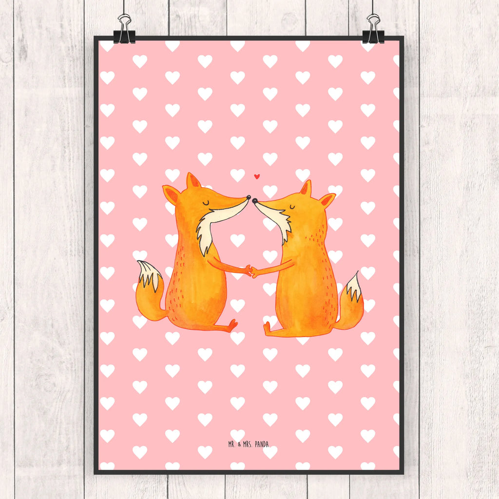 Poster Füchse Liebe Bild für Wand, wandkunst, Wandbild, Wandposter, Wanddekoration, Wanddeko Bild, kunstposter, kunstdruck poster, wanddeko, Kunstdruck, Poster, Posterdruck, Deko Bild, Bild, drucke, Designposter, Mr. & Mrs. Panda Poster, kunst für die wand, Wandschmuck, wanddruck, Plakat, grafikposter, Fuchs, Freundin, Ehemann, Füchse, Partner, Verlobte, Ehe, Ehefrau, Fox, Liebesbeweis, Liebespaar, Freund, Liebe, Paar