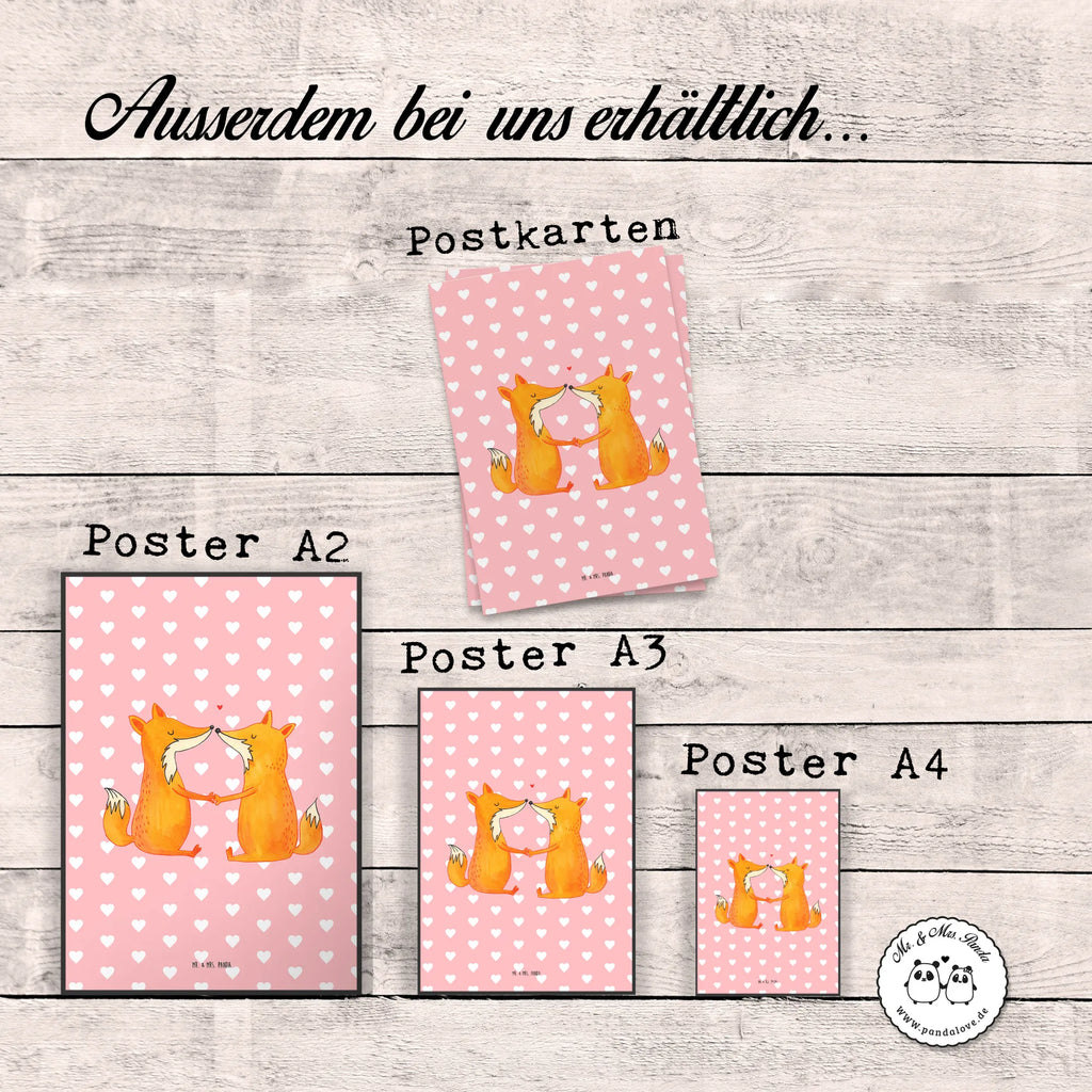 Poster Füchse Liebe Bild für Wand, wandkunst, Wandbild, Wandposter, Wanddekoration, Wanddeko Bild, kunstposter, kunstdruck poster, wanddeko, Kunstdruck, Poster, Posterdruck, Deko Bild, Bild, drucke, Designposter, Mr. & Mrs. Panda Poster, kunst für die wand, Wandschmuck, wanddruck, Plakat, grafikposter, Fuchs, Freundin, Ehemann, Füchse, Partner, Verlobte, Ehe, Ehefrau, Fox, Liebesbeweis, Liebespaar, Freund, Liebe, Paar