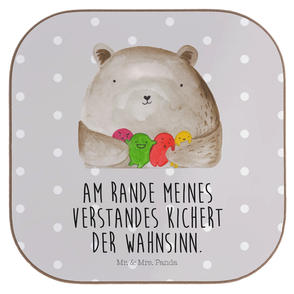 Square coaster bear Feeling glass coasters, presents, gift, breakfast, party, gifts, Coasters, bear, teddy, teddy bear, cuddly toy, Madness, Bear