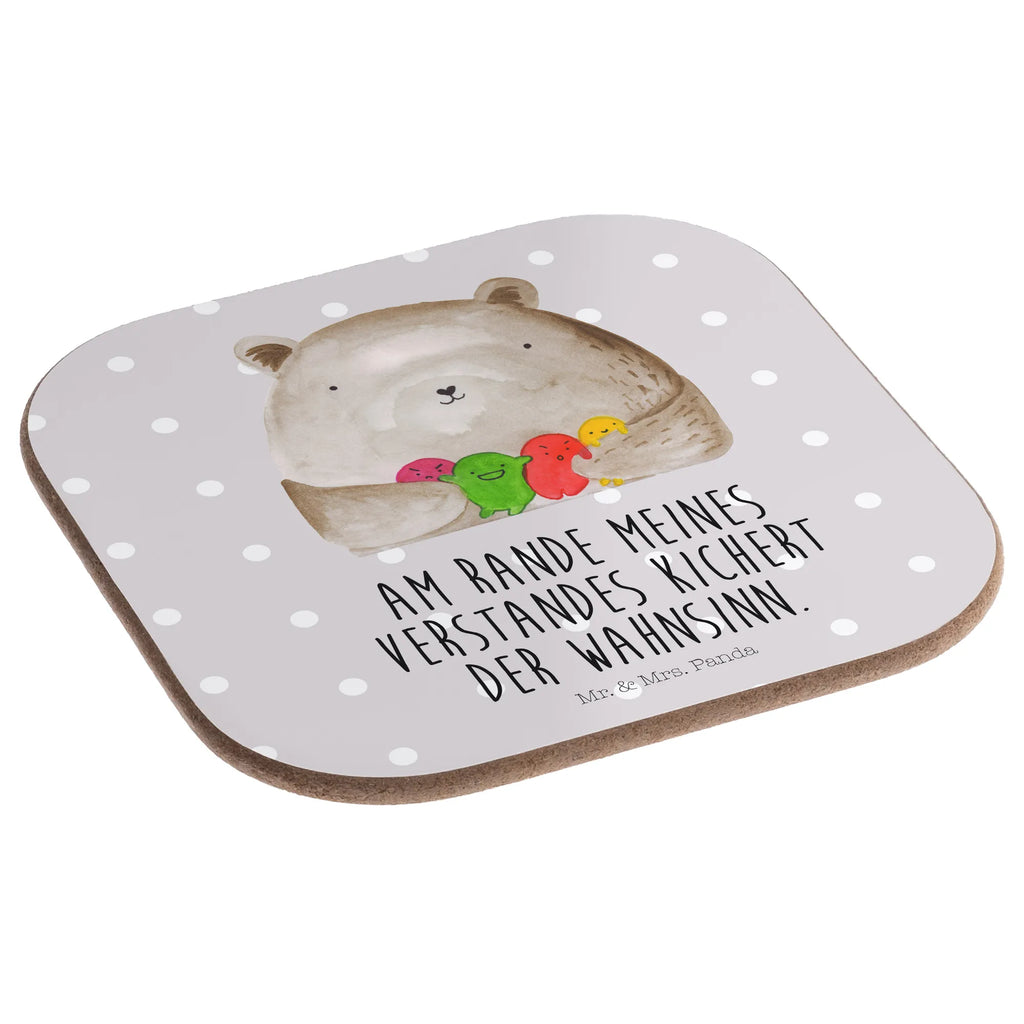 Square coaster bear Feeling glass coasters, presents, gift, breakfast, party, gifts, Coasters, bear, teddy, teddy bear, cuddly toy, Madness, Bear
