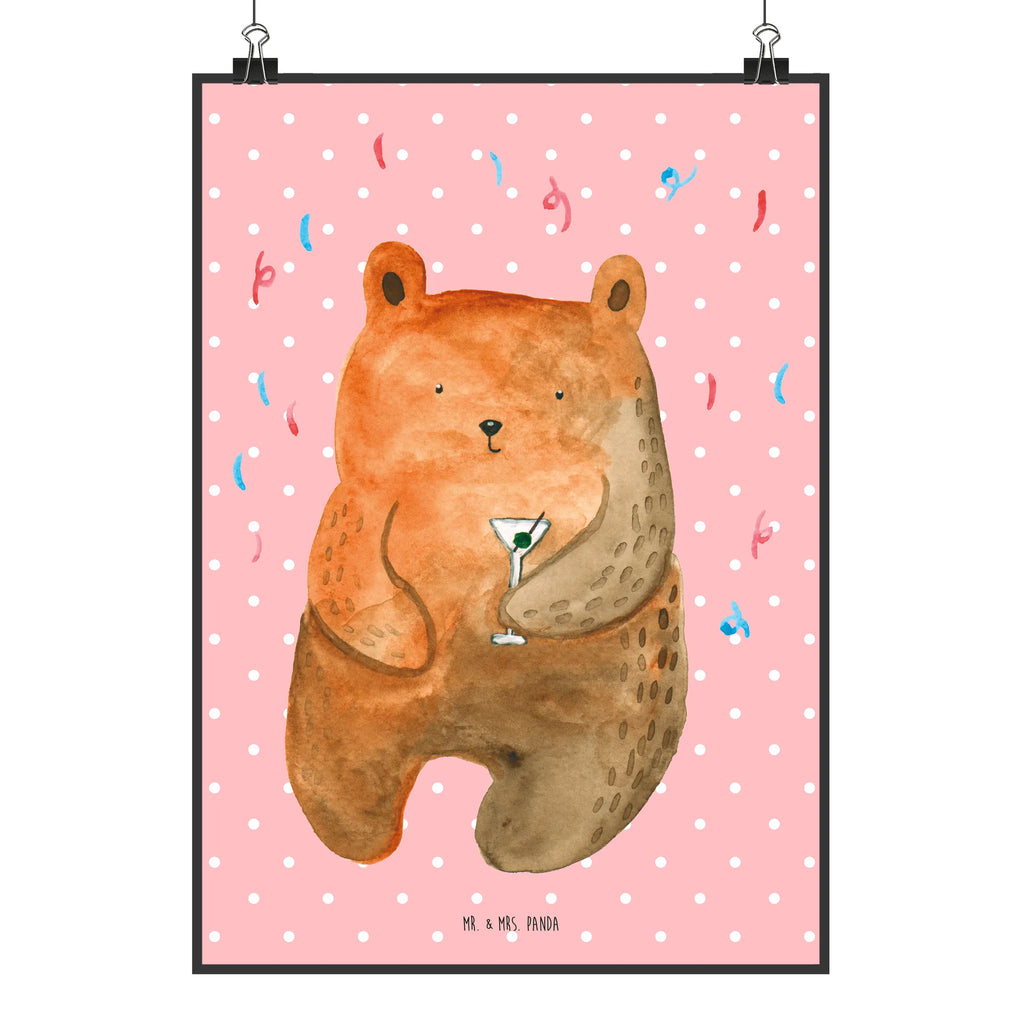 Poster bear party Handgemaltes Poster, Küchenposter, Wanddeko Bild, Poster, Bild, Posterdruck, Kinderposter, Raumdekoration, Wanddeko, Designposter, Wandposter, Wanddekoration, Mr. & Mrs. Panda Poster, Kunstdruck, Bär, Teddy, Teddybär, Lustig, Party, Geschenk, Geburtstagsgeschenk, Feiern, Geburtstag, Abfeiern, Mitbringsel, Gute Laune