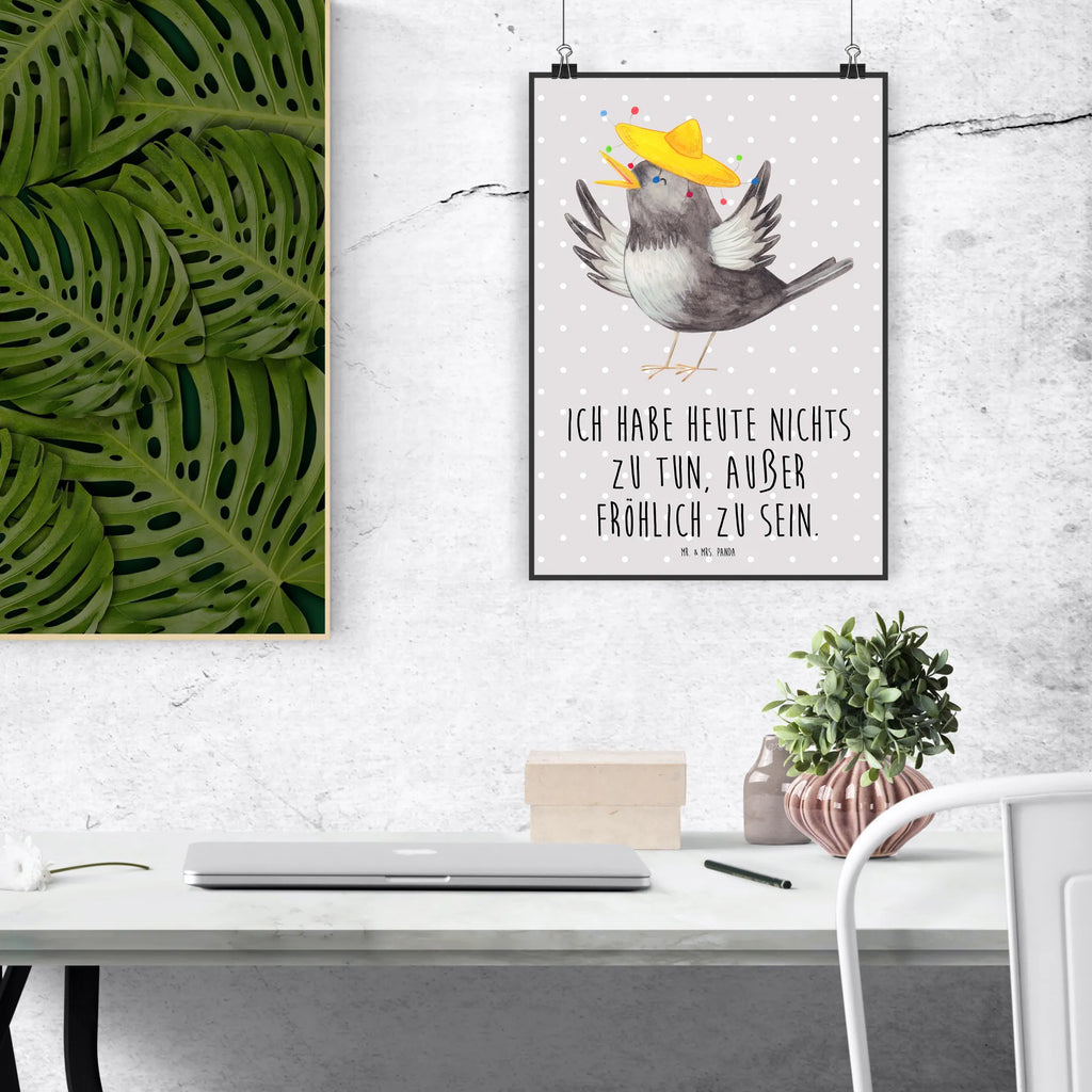 Poster Rabe Sombrero Bild, Poster, Wandschmuck, Wandbild, Design Poster, Wanddeko Bild, wanddruck, Deko Poster, Plakat, grafikposter, kunstdruck poster, Wandposter, kunstposter, wanddeko, wandkunst, Designposter, Panda Poster, Wanddekoration, Posterdruck, Mr. & Mrs. Panda Poster, typografie poster, Kunstdruck, drucke, Deko Bild, Tiermotive, Gute Laune, Lustige Sprüche, Tiere, Motivation, Froh, glücklich sein, Vögel, Glück Spruch, Elster, Spruch Positiv, Fröhlich sein, Rabe, Vogel