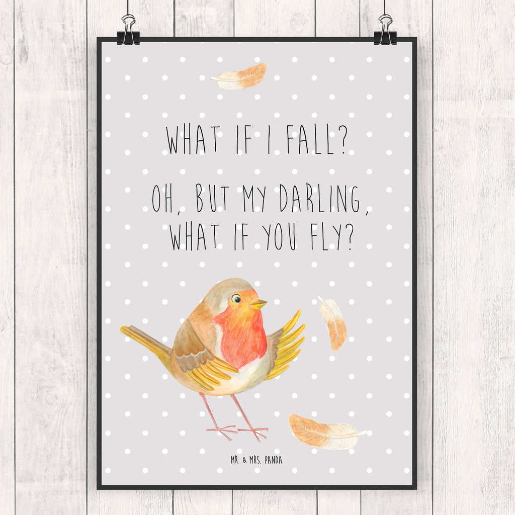 Plakat rudzik Pióra Designposter, Poster, Posterdruck, Schlafzimmer Poster, Küchenposter, Deko Bild, Kunstdruck, Bild, Kinderposter, Kinderzimmer Poster, Bild für Wand, Raumdekoration, Wanddekoration, Wanddeko Bild, Großes Poster, Plakat, Poster Sprüche, Mr. & Mrs. Panda Poster, Handgemaltes Poster, Wandposter, Wandbild, Gute Laune, Tiermotive, Tiere, Lustige Sprüche, Motivationsbilder, fliegen, Spruch Mut, Vogel, What If I Fall, Motivation Sprüche, Rotkehlchen, Spruch Motivation