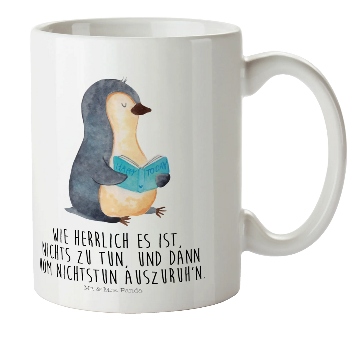 Kindertasse Pinguin Buch