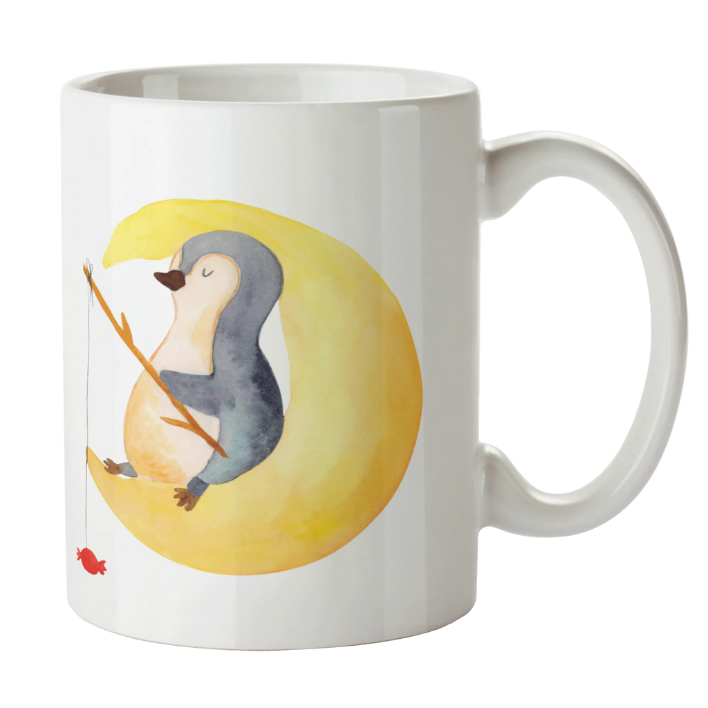 Mug Penguin moon Keramiktasse, Geschenktasse, Tasse, Bürotasse, Teetasse, Tasse mit Zitaten, Tasse mit Motiven, Kaffeetasse, Porzellantasse, Pinguin, Schlafstörungen, Nachtruhe, Gästezimmer, Schlafzimmer, schlafen, Spruch, Pinguine, Einschlafen