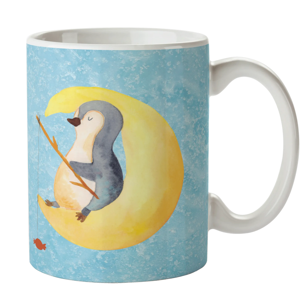 Mug Penguin moon Keramiktasse, Geschenktasse, Tasse, Bürotasse, Teetasse, Tasse mit Zitaten, Tasse mit Motiven, Kaffeetasse, Porzellantasse, Pinguin, Schlafstörungen, Nachtruhe, Gästezimmer, Schlafzimmer, schlafen, Spruch, Pinguine, Einschlafen
