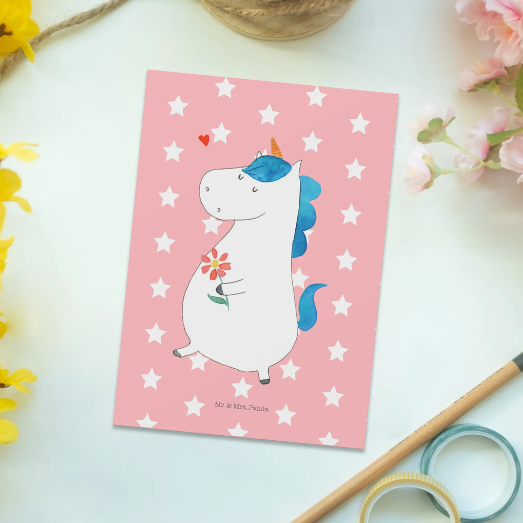Postcard unicorn Stroll Fotokarte, Designkarte, Postkarte, einzelkarte, Motivkarte, Kunstkarten, Grußkarte, Ansichtskarten, kunstkarte, bildkarte, spruchkarte, Postkarten, Ansichtskarte, Einhörner, Einhorn Deko, Unicorn, Einhorn, Spaziergang, Mutter, Freundin, Schwester, Blumen, Glitzer, Motivation, Freude, Gute Laune