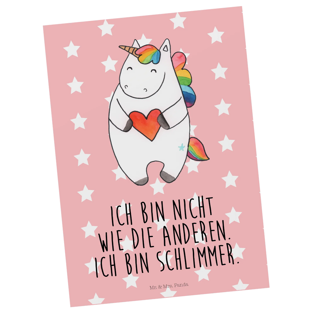 Postcard unicorn Heart Dankeskarte, Geschenkkarte, Einladung, Karte, Ansichtskarten, Einladungskarte, Einladungskarten Geburtstag, Einladung Geburtstag, Ansichtskarte, Grußkarte, Postkarte, Geburtstagskarte, Einhorn, Einhörner, Einhorn Deko, Unicorn, lustig, Herz, anders, witzig, Freundin, schlimm, bunt, böse
