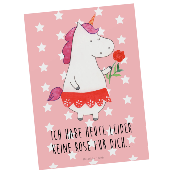 Postkarte Einhorn Dame
