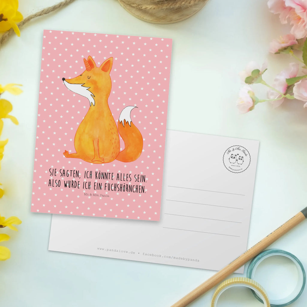 Postcard unicorn Fox gift card, Postcard, paper, card, postcards, invitation card, gift, invitation, letter, unicorn, unicorns, foxycorn, fox, fox horns, foxes
