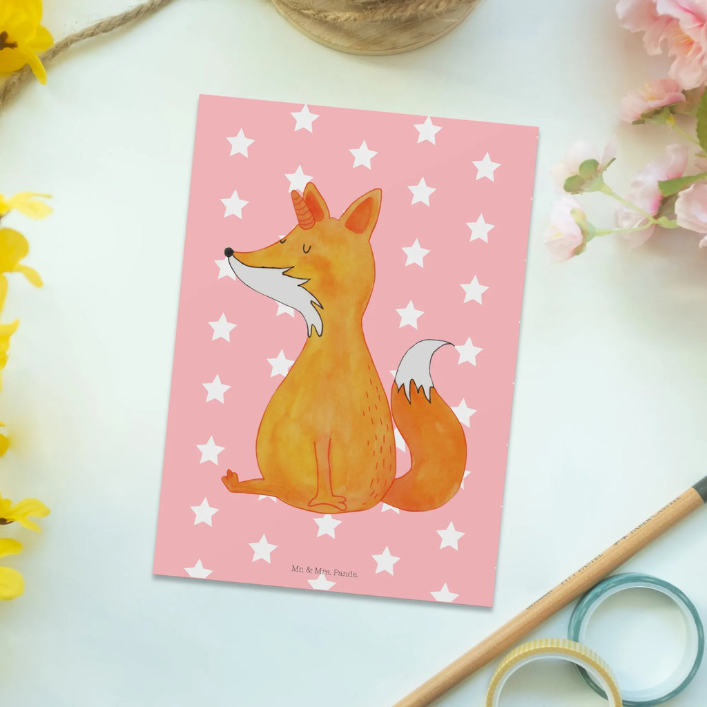 Postcard unicorn Fox gift card, Postcard, paper, card, postcards, invitation card, gift, invitation, letter, unicorn, unicorns, foxycorn, fox, fox horns, foxes