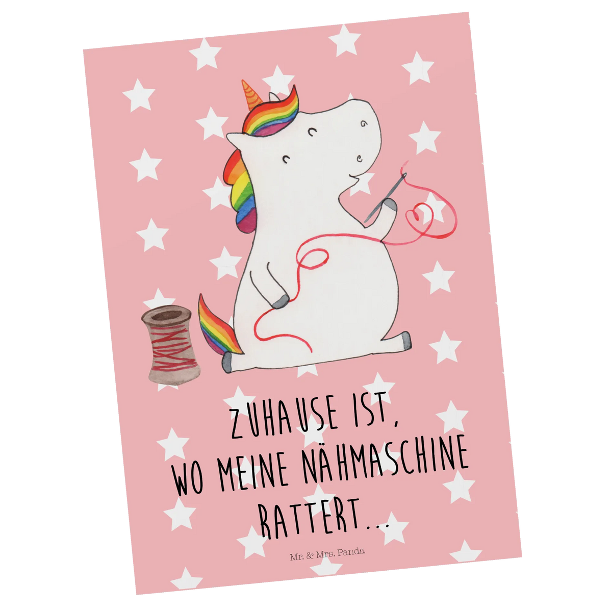Postcard unicorn seamstress seamstress present, knitting, tinkering, girlfriend, seamstress gift, sew, sewing room, crochet