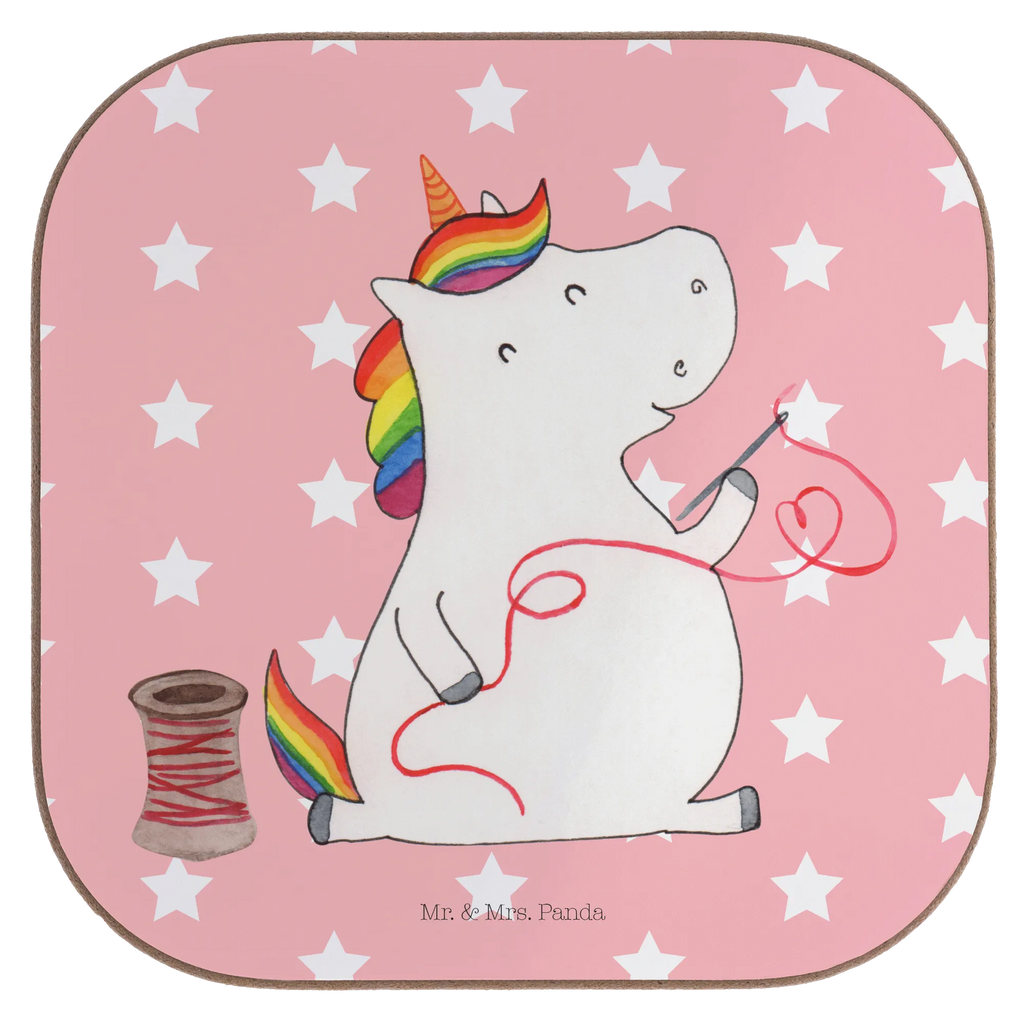 Square coaster unicorn seamstress Coasters, gifts, party, gift, presents, glass coasters, breakfast, unicorn, unicorns, seamstress gift, knitting, tinkering, girlfriend, crochet, sew, seamstress present, girl, sewing room