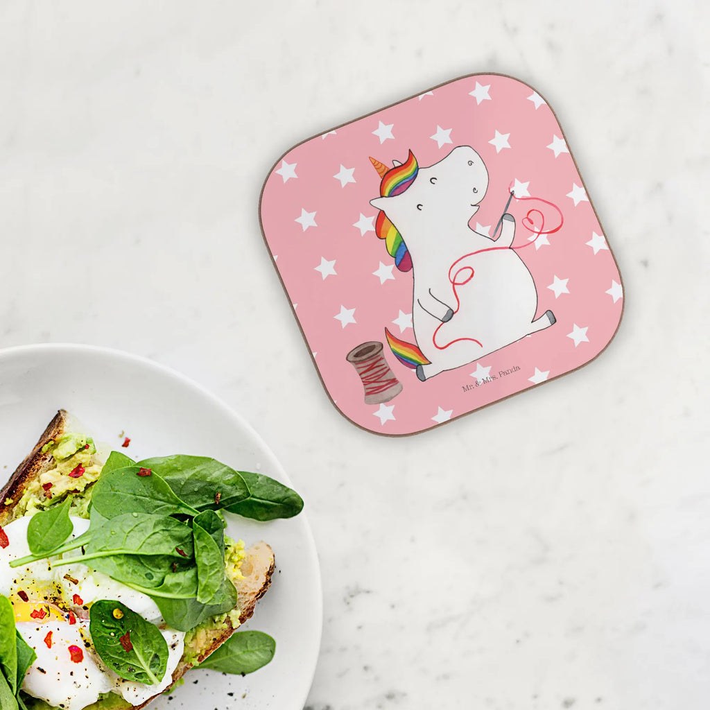 Square coaster unicorn seamstress Coasters, gifts, party, gift, presents, glass coasters, breakfast, unicorn, unicorns, seamstress gift, knitting, tinkering, girlfriend, crochet, sew, seamstress present, girl, sewing room