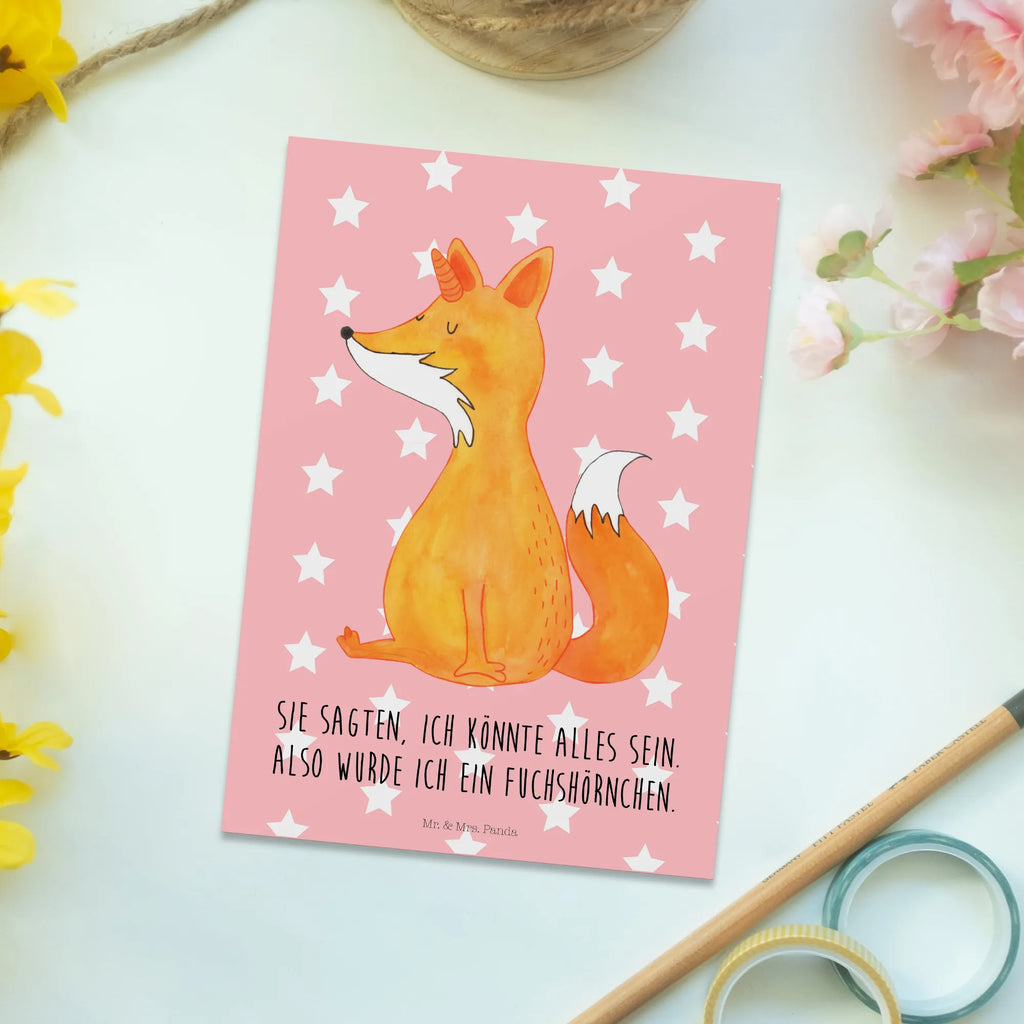 Postcard unicorn Wish gift, gift card, card, invitation card, Postcard, letter, postcards, invitation, paper, unicorn, unicorns, fox, foxycorn, fox horns, foxes