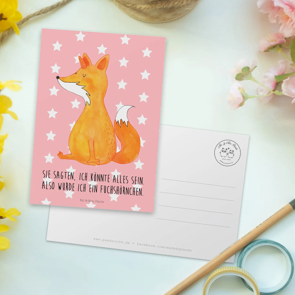 Postcard unicorn Wish gift, gift card, card, invitation card, Postcard, letter, postcards, invitation, paper, unicorn, unicorns, fox, foxycorn, fox horns, foxes