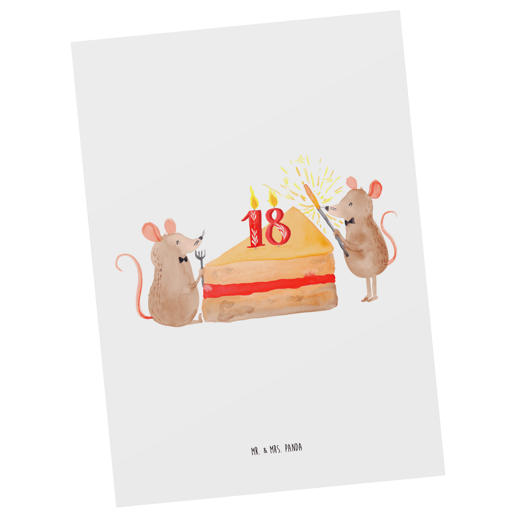 Postkarte 18. Geburtstag Mäuse Kuchen Postkarte, Karte, Geschenkkarte, Grußkarte, Einladung, Ansichtskarte, Geburtstagskarte, Einladungskarte, Dankeskarte, Geburtstag, Geburtstagsgeschenk, Geschenk, Maus, Geburtstage, Happy Birthday, Geburtstagsfeier