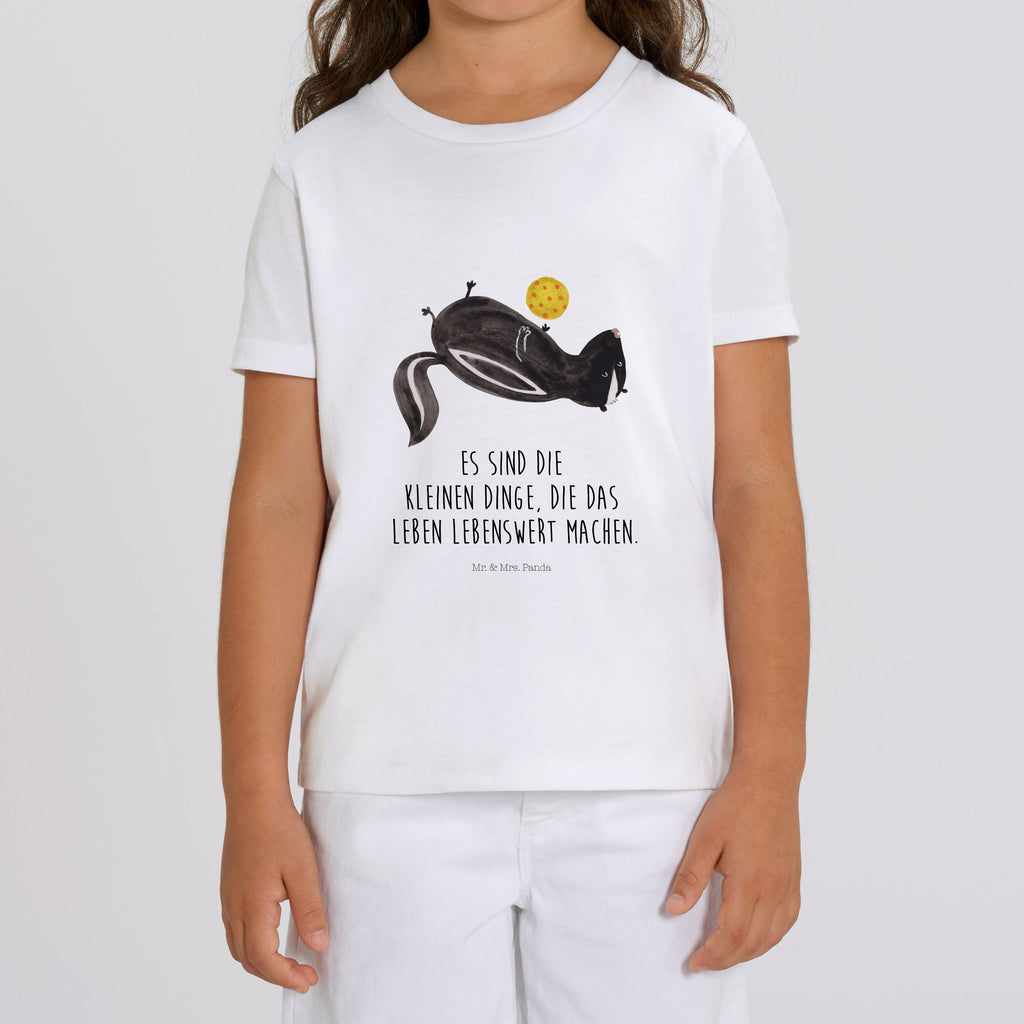 Organic Kinder T-Shirt Stinktier Ball Kinder T-Shirt, Kinder T-Shirt Mädchen, Kinder T-Shirt Jungen, Stinktier, Skunk, Wildtier, Raubtier, Stinker, Stinki, verspielt, Weisheit