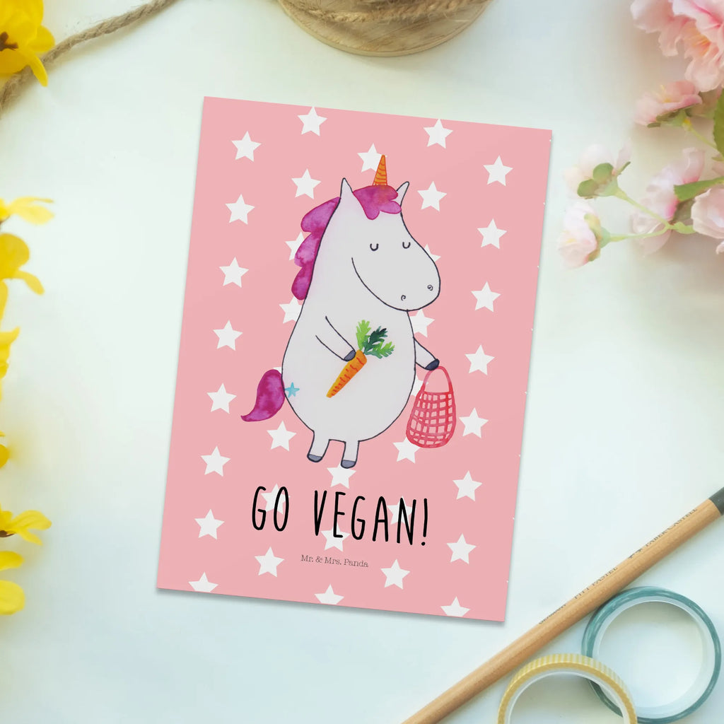 Postcard unicorn Vegan card, letter, gift, invitation card, gift card, invitation, postcards, Postcard, paper, unicorn, unicorns, Raw Food, Vegetarian Food, Healthy Eating, girlfriend present, girlfriend gift, Organic, Vegan, Veganism