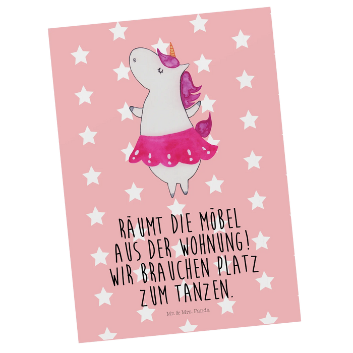 Postcard unicorn ballerina